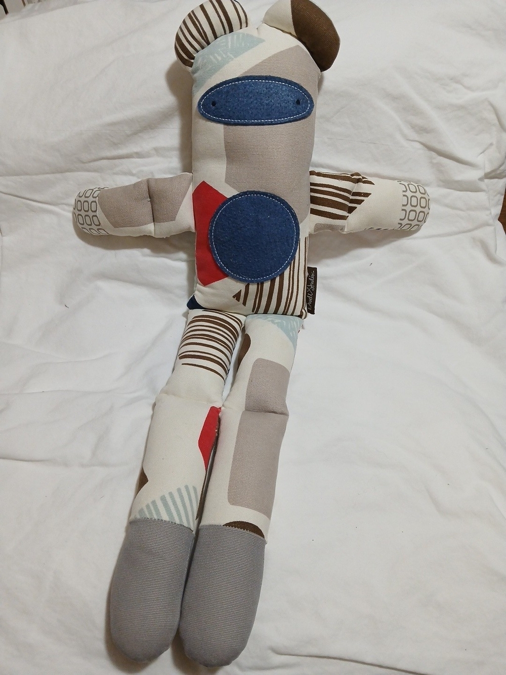 DwellStudio Target Dwelbaby Sock Monkey Plush Rare Vintage Patchwork Toy HTF